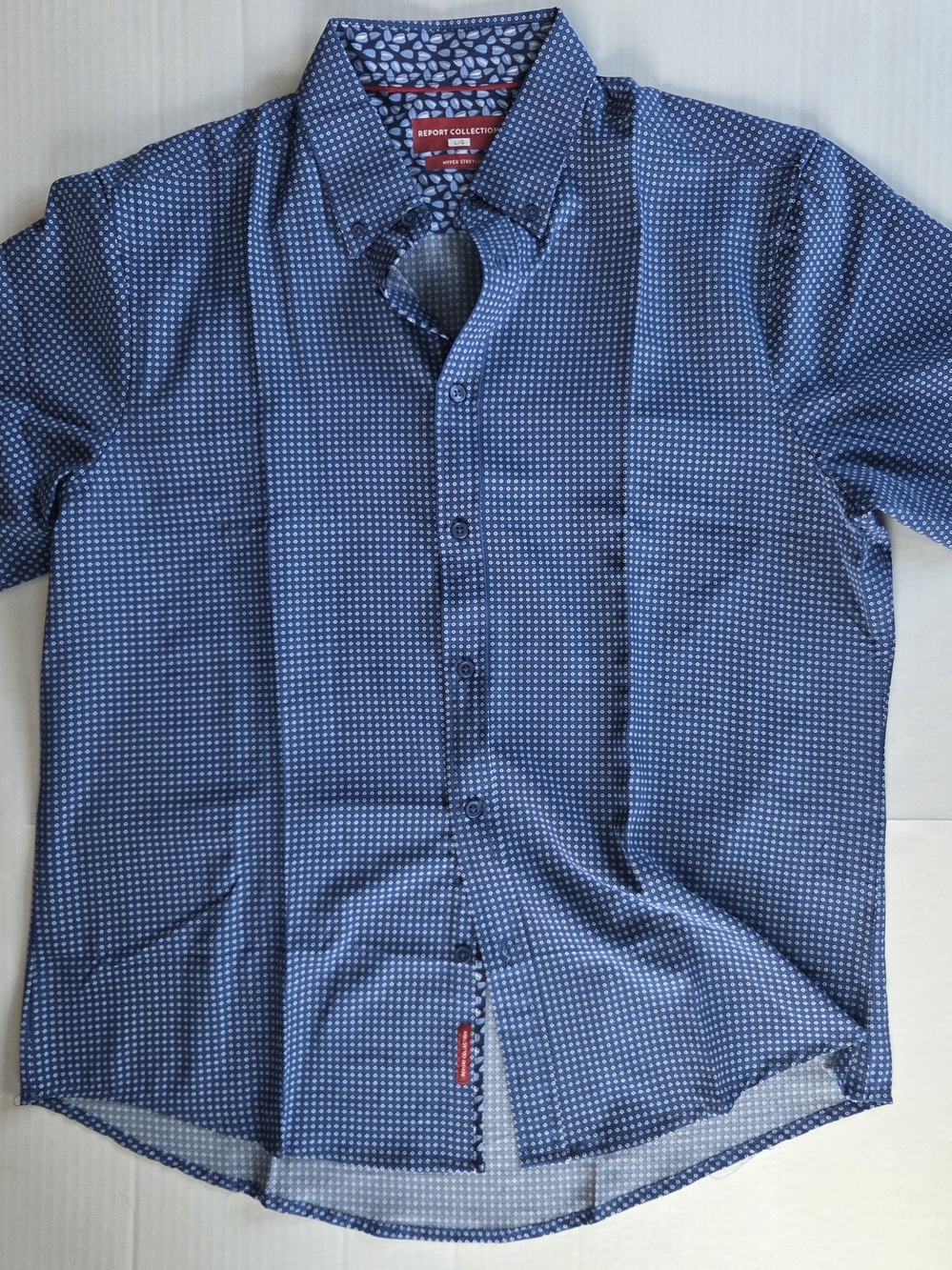 Report Collection Men’s Blue Hyper Stretch Shirt - L/G